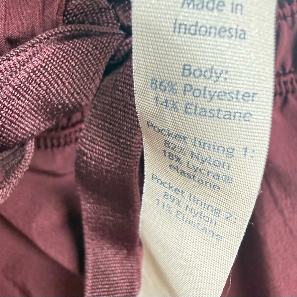 Lululemon Burgundy Wine Light Weight Tapered Jogger Pants Size M /Size 10 - Picture 7 of 8